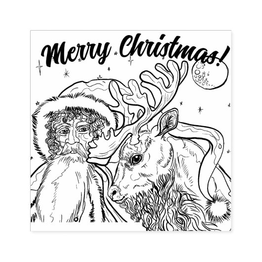 Tampons Encreurs Joyeux Noël Père Noël et Reindeer (Impression)