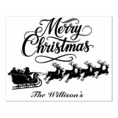 Tampons Encreurs Joyeux Noël Père Noël Reindee avec nom (Impression)