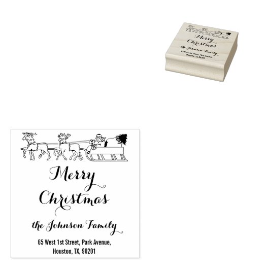 Tampons Encreurs Joyeux Noël personnalisé Adresse de retour (Tamponné)