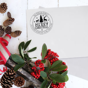 Tampons Encreurs Joyeux Noël personnalisé Adresse de retour