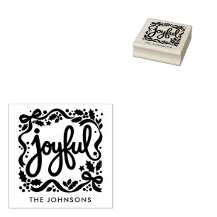 Tampons Encreurs Joyeux Noël Ruban Moderne Joli Calligraphie