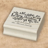 Tampons Encreurs Joyeux Noël Rustique Ruban Accueil Famille