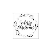 Tampons Encreurs Joyeux Noël script personnalisé cadre de couronne  (Impression)
