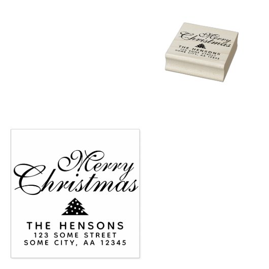 Tampons Encreurs Joyeux Noël Script Retourner l'adresse (Tamponné)