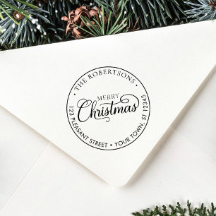 Tampons Encreurs Joyeux Noël Script Round Return Adresse