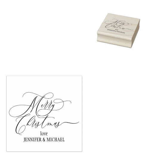 Tampons Encreurs Joyeux Noël Script Simple Nom d'amour (Tamponné)