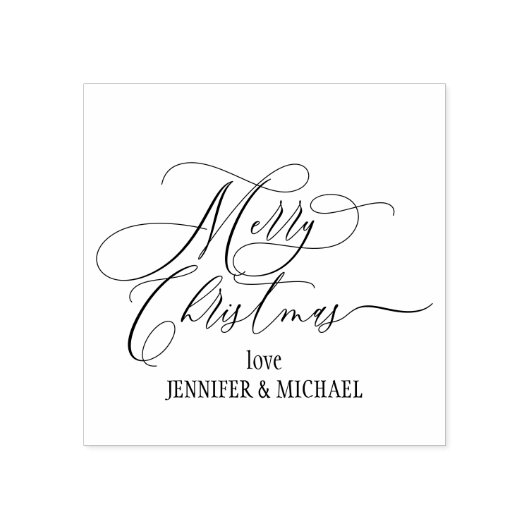Tampons Encreurs Joyeux Noël Script Simple Nom d'amour (Impression)