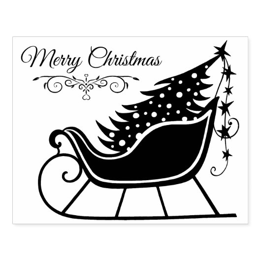 Tampons Encreurs Joyeux Noël Sleigh Tree Holiday (Impression)
