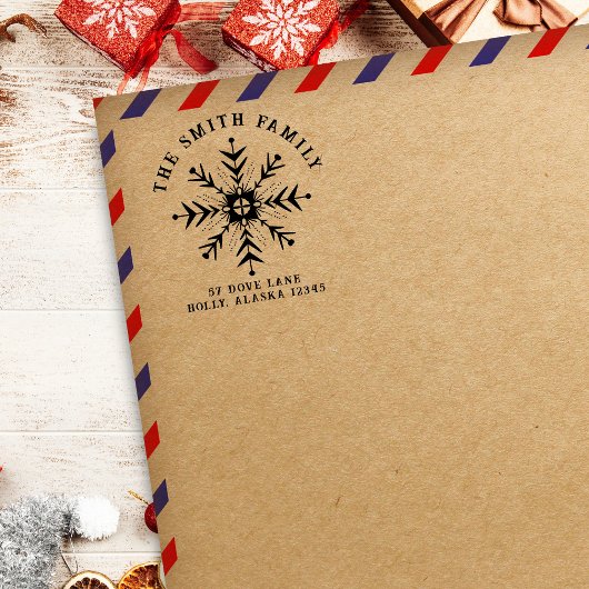 Tampons Encreurs Joyeux Noël Snowflake Adresse de retour