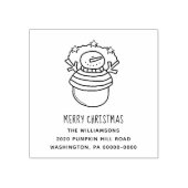 Tampons Encreurs Joyeux Noël Snowman et étoiles Adresse modifiable (Impression)