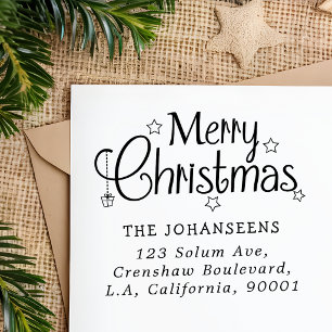 Tampons Encreurs Joyeux Noël Typographie festive Adresse de retour