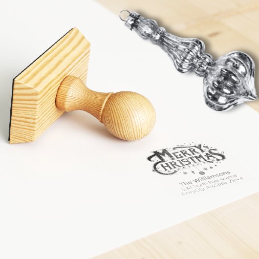 Tampons Encreurs Joyeux Noël typographie Retour Adresse