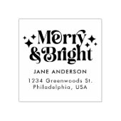 Tampons Encreurs Joyeux rétro moderne et bon nom Noël (Impression)