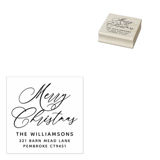 Tampons Encreurs Joyeux romantique Script de Noël Retourner l'adres (Tamponné)