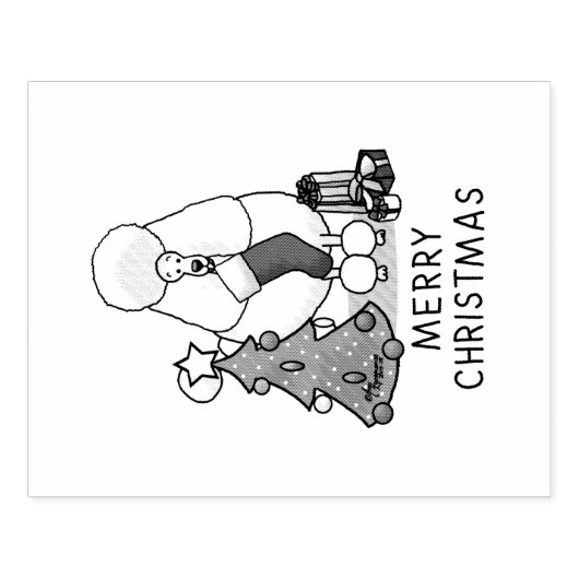 Tampons Encreurs Joyeux sapin de Noël 2 caniche (blanc) chien migno (Impression)