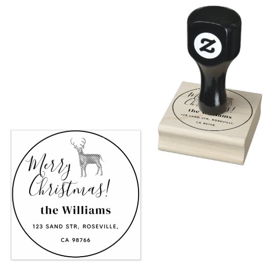 Tampons Encreurs Joyeux script de cerfs de Noël (Tamponné)