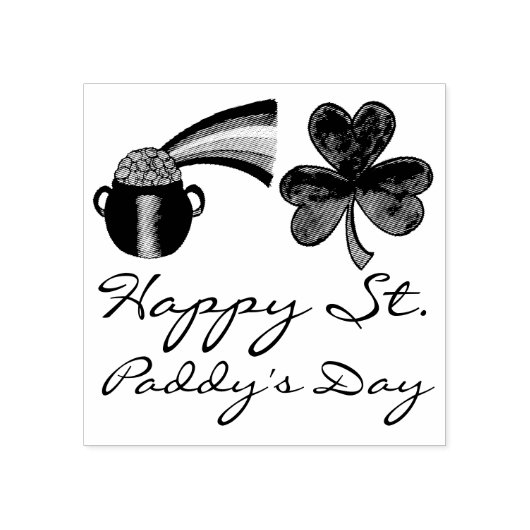 Tampons Encreurs Joyeux St. Paddy's Day Shamrock Rainbow Timps (Impression)