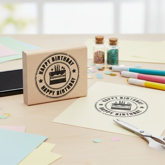 Tampons Encreurs Joyeux timbre en caoutchouc d'anniversaire