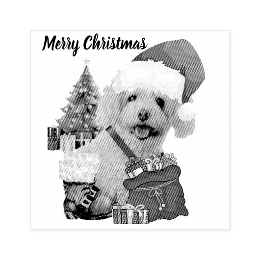 Tampons Encreurs Joyeux Timbre en caoutchouc de caniche de Noël (Impression)