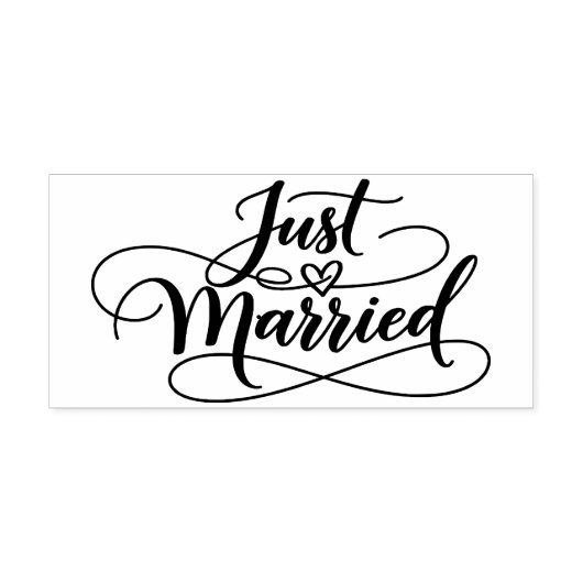 Tampons Encreurs Juste marié dans les lignes noires Silhouette (Impression)