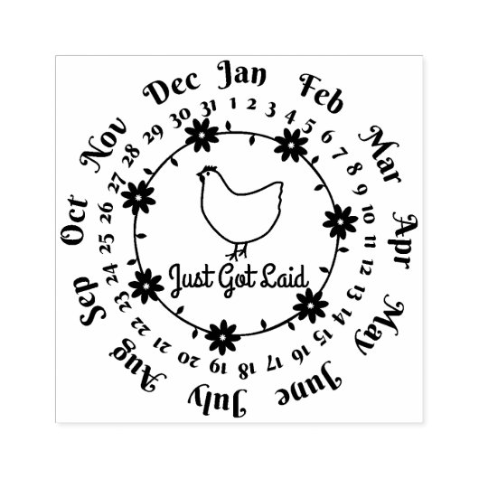 Tampons Encreurs Juste Posé Oeuf De Poulet Carton Date Timbre (Impression)