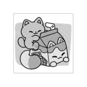 Tampons Encreurs Kawaii Chocolate Milk Cat – Cozy Drink & Cuteness (Impression)