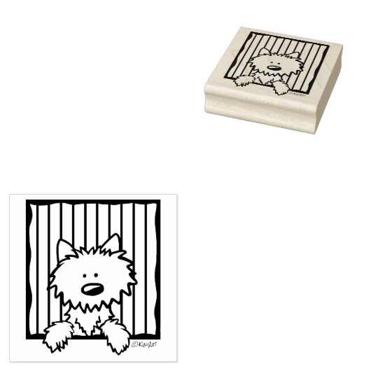 Tampons Encreurs ©️ Kim Niles KiniArt Westie Timbre en caoutchouc (Tamponné)