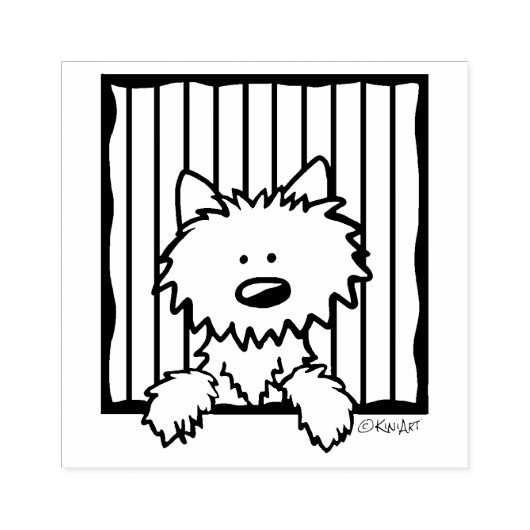 Tampons Encreurs ©️ Kim Niles KiniArt Westie Timbre en caoutchouc (Impression)