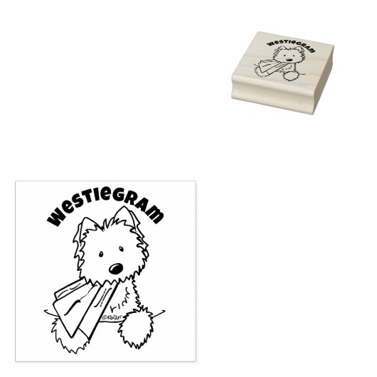 Tampons Encreurs ©️ Kim Niles KiniArt Westie Timbre en caoutchouc (Tamponné)
