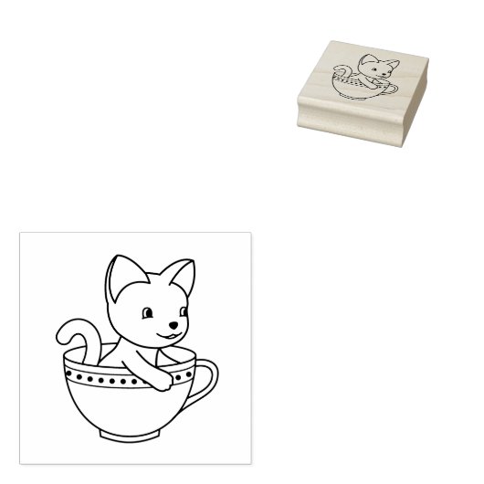 Tampons Encreurs Kitten en Coupe - Chat en Coupe (Tamponné)