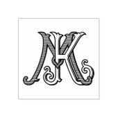 Tampons Encreurs KM Initials MK Monogram Rubber Ink Stamp Wedding (Impression)