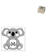 Tampons Encreurs Koala Bear Cute Kid's Monogram Initial (Tamponné)