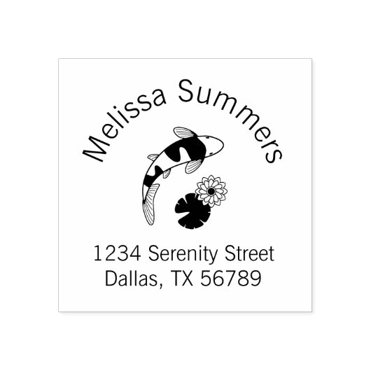 Tampons Encreurs Koi Fish Lily Arch Adresse (Impression)