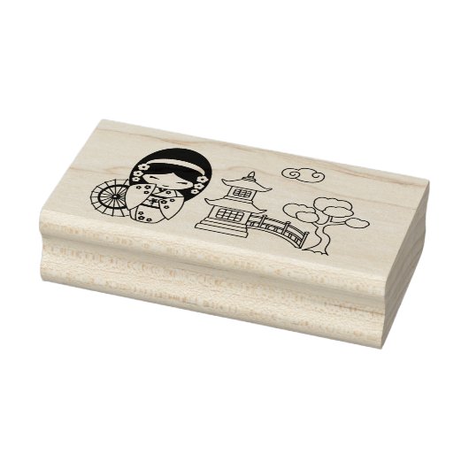 Tampons Encreurs La fille Geisha, parapluie japonaise, dans le scan (Tampon)