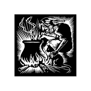 Tampons Encreurs La sorcière d'Halloween Vintage et le timbre de c