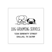 Tampons Encreurs Labrador and Pug Dog Grooming Service Address (Impression)
