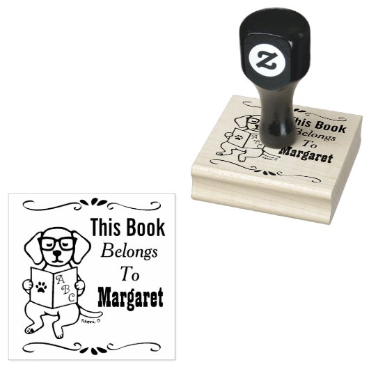 Tampons Encreurs Labrador Puppy Appartient à, Bibliothèque, Nom du (Tamponné)