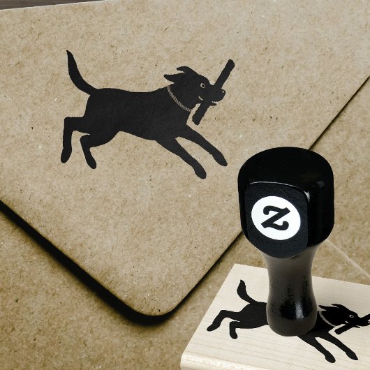 Tampons Encreurs Labrador Retriever Running with Stick | Chien mign