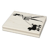 Tampons Encreurs Lady Walking Toy Poodle Timbre en caoutchouc (Tampon)