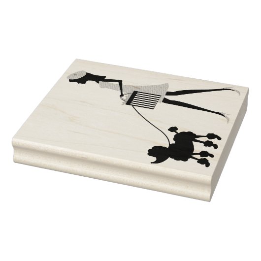 Tampons Encreurs Lady Walking Toy Poodle Timbre en caoutchouc (Tampon)