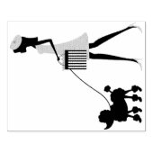 Tampons Encreurs Lady Walking Toy Poodle Timbre en caoutchouc (Impression)