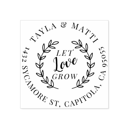 Tampons Encreurs Laisser grandir l'amour | Rustic Newly Weds Adress (Impression)
