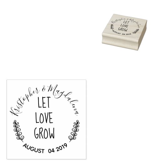 Tampons Encreurs Laisser l'amour grandir Timbre en caoutchouc rusti (Tamponné)