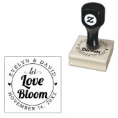 Tampons Encreurs Laissez fleurir l'amour, date mariage et noms mari (Tamponné)