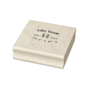 Tampons Encreurs Lake house et. Date année coordonnées personnalisé