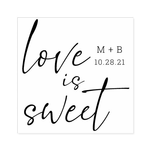 Tampons Encreurs L'amour est la calligraphie douce Mariage Bois Art (Impression)