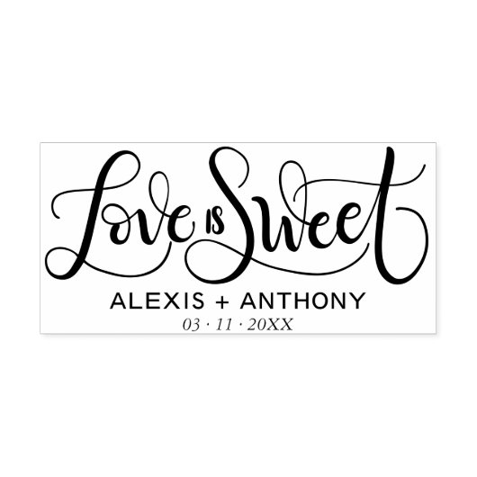 Tampons Encreurs L'amour est sucré - signature de mariage personnal (Impression)