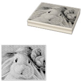 Tampons Encreurs Lapin blanc lapin dans l'art d'aquarelle Bonnet pr (Tamponné)