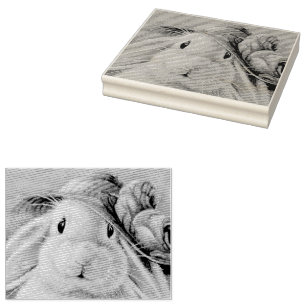 Tampons Encreurs Lapin blanc lapin dans l'art d'aquarelle Bonnet pr