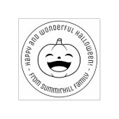 Tampons Encreurs Laughing Halloween Pumpkin Round Message (Impression)